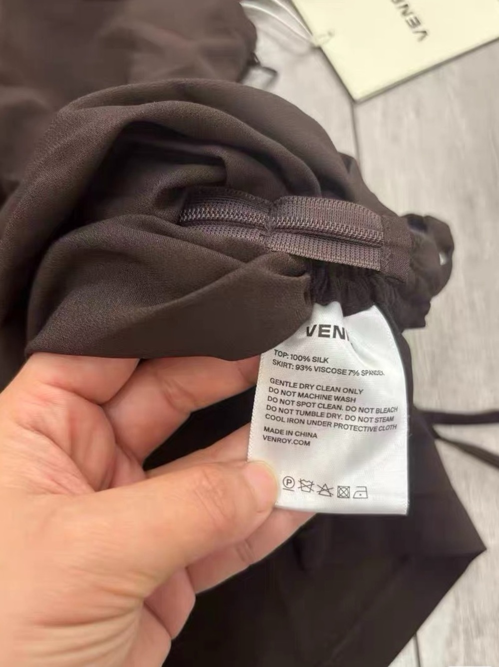 NWOT Venroy Silk Top and Skirt Set